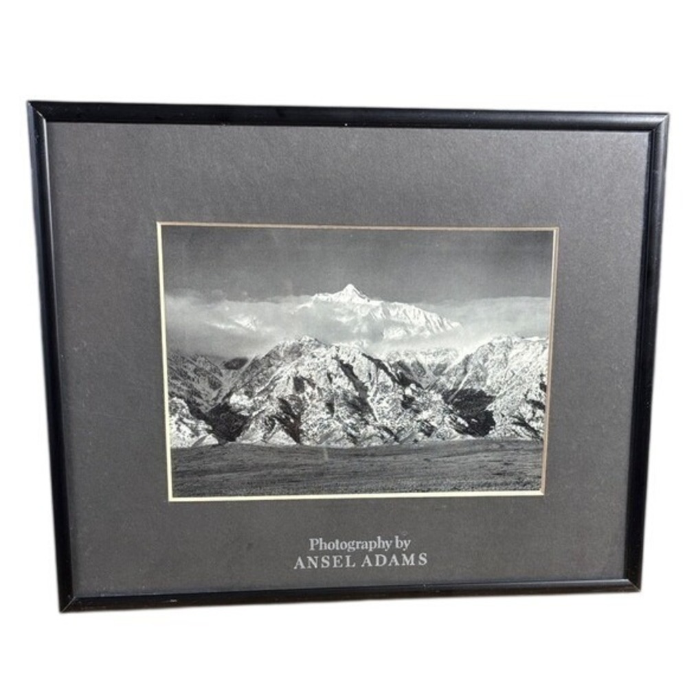 Vintage‎ Ansel Adams Mount Williamson, CA Photographed Framed Print GIFT EUC